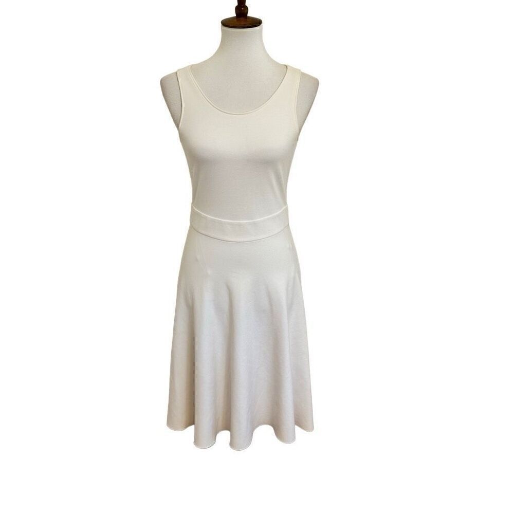 Armani Collezioni Cream Sleeveless Dress Fit & Flare